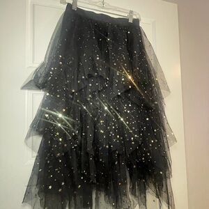 Black Starry Tulle Skirt